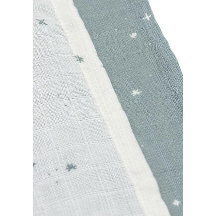 Lot de 3 langes en gaze de coton small 70x70cm Twinkling - Sea green JOLLEIN - 3