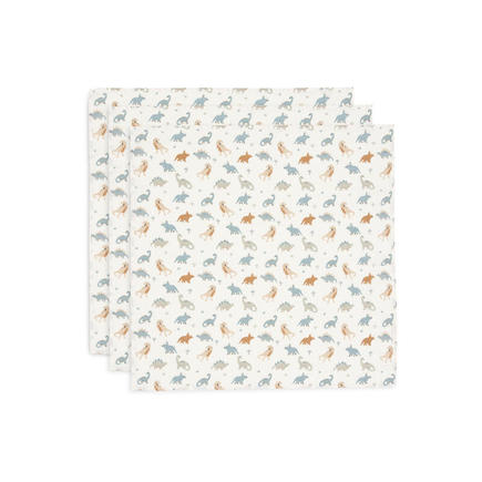 Lot de 3 langes en gaze de coton small 70x70cm Roarsome - Multicolor JOLLEIN