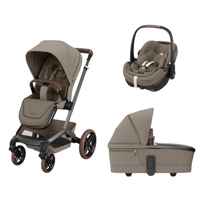 Poussette TRIO FAME avec Nacelle + Cosi PEBBLE 360 Pro 2 Truffle MAXI COSI