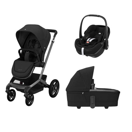 Poussette TRIO FAME avec Nacelle + Cosi PEBBLE 360 Pro 2 Black MAXI COSI