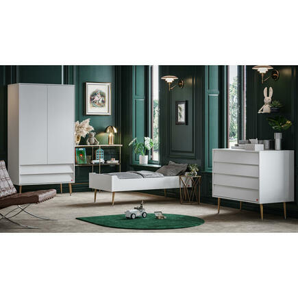 Chambre TRIO Lit 70x140 Commode Armoire BOSQUE Blanc VOX - 3