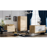 Chambre TRIO Lit 60x120 Commode Armoire BOSQUE NEW Bois