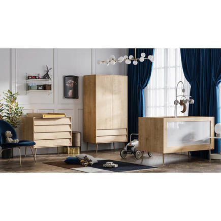 Chambre TRIO Lit 60x120 Commode Armoire BOSQUE Bois VOX - 2