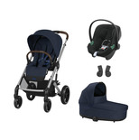 POUSSETTE TRIO Balios S Lux SLV Ocean Blue + Aton B2 Black + Nacelle Ocean Blue