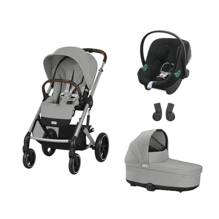 POUSSETTE TRIO Balios S Lux SLV Stone Grey + Aton B2 + Nacelle Stone Grey CYBEX