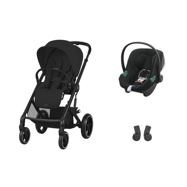 POUSSETTE DUO Balios S Lux BLK Moon Black + Aton B2 I-Size Volcano Black CYBEX