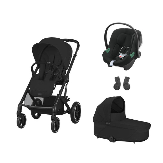 POUSSETTE TRIO Balios S Lux BLK + Aton B2 + Nacelle Moon Black CYBEX