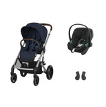 POUSSETTE DUO Balios S Lux SLV Ocean Blue + Aton B2 I-Size Volcano Black