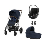 POUSSETTE TRIO Balios S Lux SLV + Nacelle Ocean Blue + Cloud T I-Size Sepia Black 