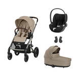 POUSSETTE TRIO Balios S Lux TPE + Nacelle Almond Beige + Cloud T I-Size Sepia Black 