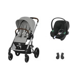 POUSSETTE DUO Balios S Lux SLV Stone Grey + Aton B2 I-Size Volcano Black