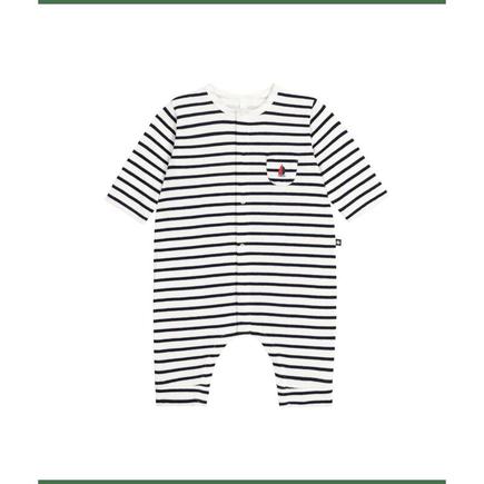 Combinaison longue  marshmallow /smoking naissance PETIT BATEAU