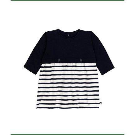 Robe manches longues smoking /marshmallow 36m PETIT BATEAU