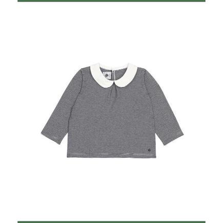 Blouse manches longues smoking /marshmallow 12m PETIT BATEAU