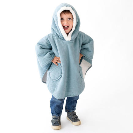 Poncho de Voyage 9-36M Jersey + Polaire - Bleu BEMINI - 2