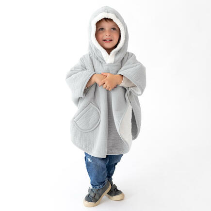 Poncho de Voyage 9-36M Jersey + Polaire - Gris clair BEMINI - 6