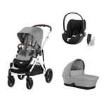 Poussette TRIO Gazelle S SLV Nacelle Stone Grey + Cloud T Sepia Black