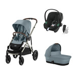 Poussette TRIO Gazelle S SLV Nacelle Stormy Blue + Aton B2 Volcano Black