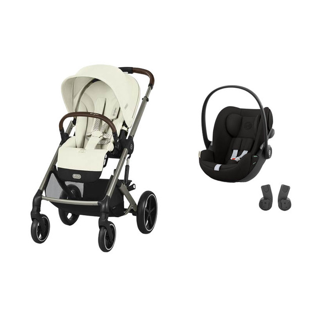 Poussette DUO Balios S Lux Seashell Beige + Cloud G Magic Black CYBEX