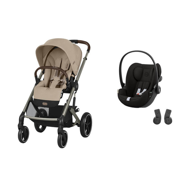 Poussette DUO Balios S Lux Almond beige + Cloud G Magic Black CYBEX