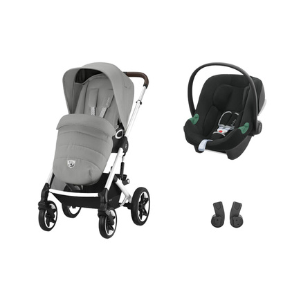 Poussette Duo Talos S LUX Stone Grey + Aton B2 Volcano Black CYBEX