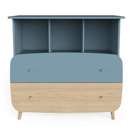 Commode 2 tiroirs 3 niches FIRMIANA Bleu Orage CBA Meubles - 4