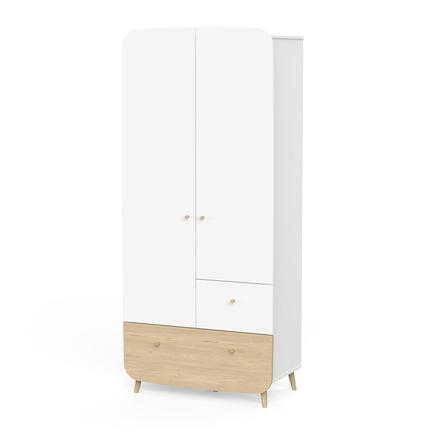 Armoire 2 portes + 2 tiroirs FIRMIANA Blanc CBA Meubles - 2