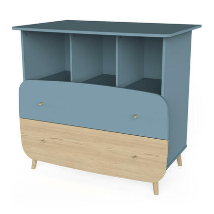 Commode 2 tiroirs 3 niches FIRMIANA Bleu Orage CBA Meubles - 5