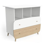 Commode 2 tiroirs 3 niches FIRMIANA Blanc