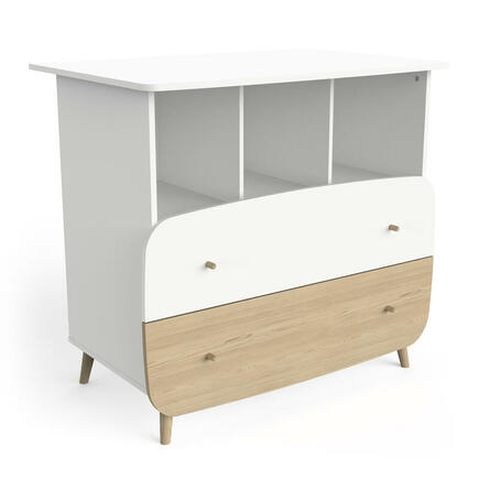 Commode 2 tiroirs 3 niches FIRMIANA Blanc CBA Meubles