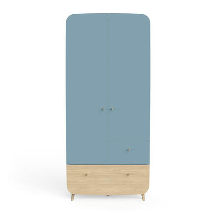 Armoire 2 portes + 2 tiroirs FIRMIANA Bleu Orage CBA Meubles - 4