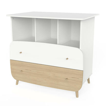 Commode 2 tiroirs 3 niches FIRMIANA Blanc CBA Meubles - 4