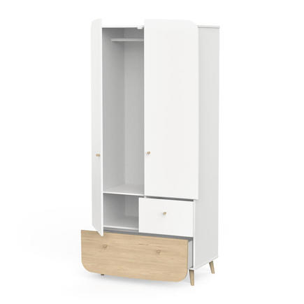 Armoire 2 portes + 2 tiroirs FIRMIANA Blanc CBA Meubles - 3