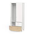 Armoire 2 portes + 2 tiroirs FIRMIANA Blanc CBA Meubles - 3