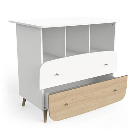 Commode 2 tiroirs 3 niches FIRMIANA Blanc CBA Meubles - 5