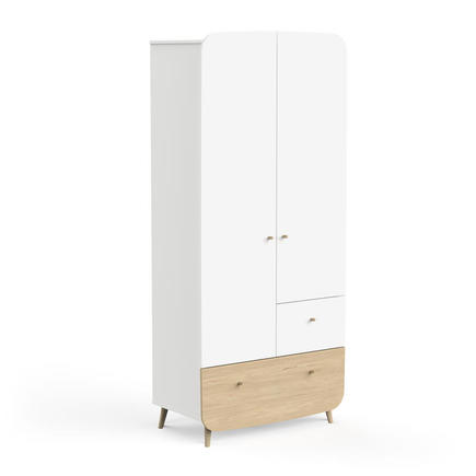 Armoire 2 portes + 2 tiroirs FIRMIANA Blanc CBA Meubles