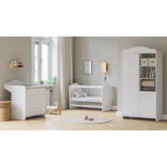 Chambre TRIO lit 60x120 Commode Armoire MEGEVE Blanc