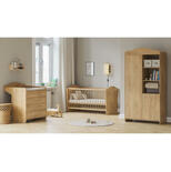 Chambre TRIO lit 70x140 Commode Armoire MEGEVE Chêne