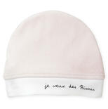 Bonnet de naissance en velours Bisous - Rose