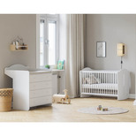 Chambre DUO lit 60x120 Commode MEGEVE Blanc