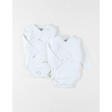 Set 2 bodys croisés coton bio - Longues manches - 6m NOUKIE 'S