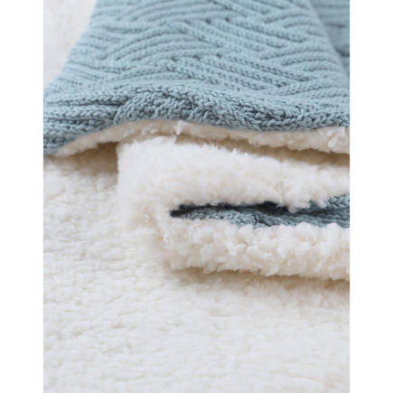 Couverture tricot avec sherpa 75x100 - Ice Blue NOUKIE 'S - 2