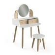 Coiffeuse et Tabouret LILI Blanc Beige CBA Meubles - 3