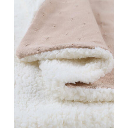 Couverture tricot avec sherpa 75x100 - Powder pink  NOUKIE 'S - 6