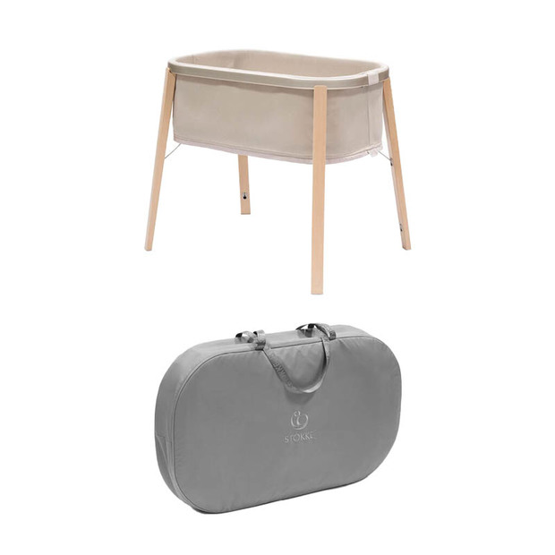 Berceau Snoozi™ beige sable + Sac de voyage offert STOKKE