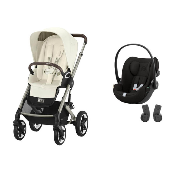 Poussette Duo Talos S Lux TPE Seashell Beige +  CLOUD G i-Size Magic Black CYBEX