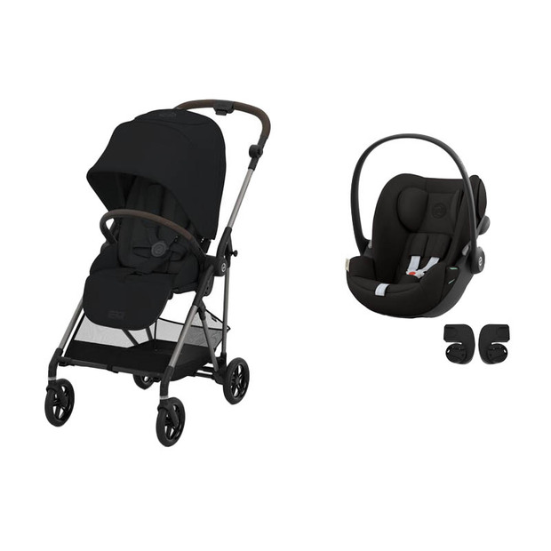 Poussette Duo Melio 4 TPE Magic Black +  CLOUD G i-Size Magic Black CYBEX