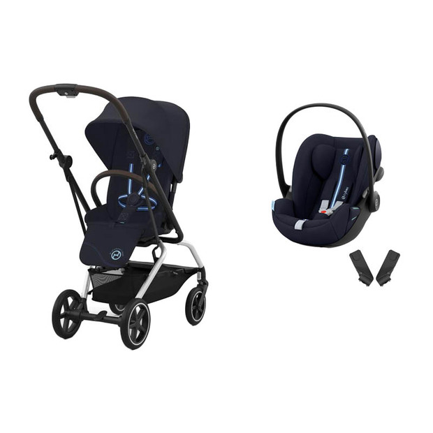 Poussette Duo Eezy S Twist+ 2  SLV Dark Blue +  CLOUD G i-Size Plus Ocean Blue CYBEX