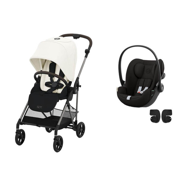 Poussette Duo Melio 4 TPE Canvas White +  CLOUD G i-Size Magic Black CYBEX