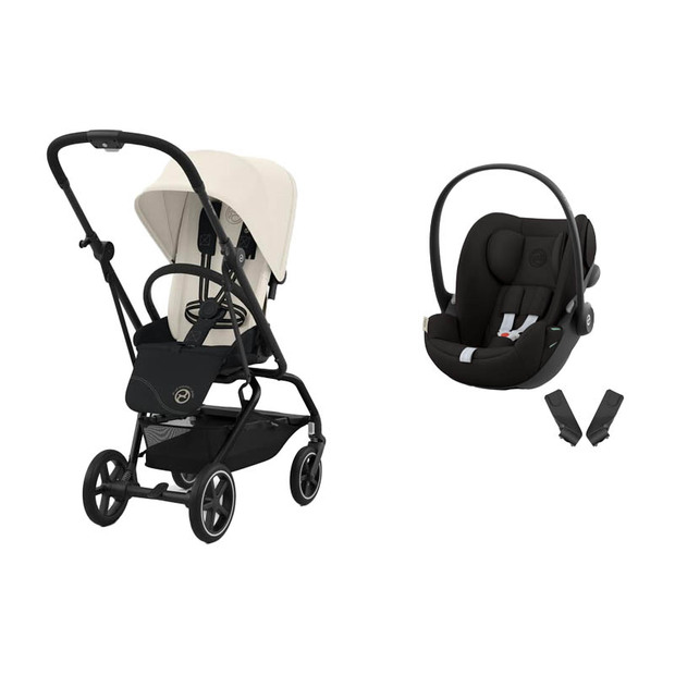 Poussette Duo Eezy S Twist+ 2  BLK Canvas White +  CLOUD G i-Size Magic Black CYBEX